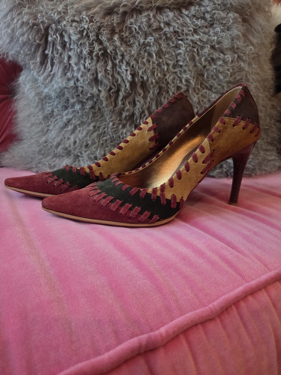 Dolce & Gabbana Shoes - Dolce & Gabbana Vintage Suede Patchwork Heels 37.5